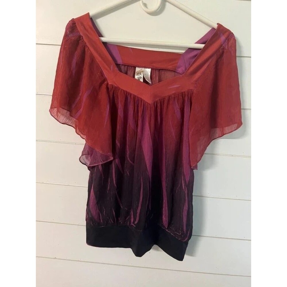 L8ter sheer top with silky collar and waist